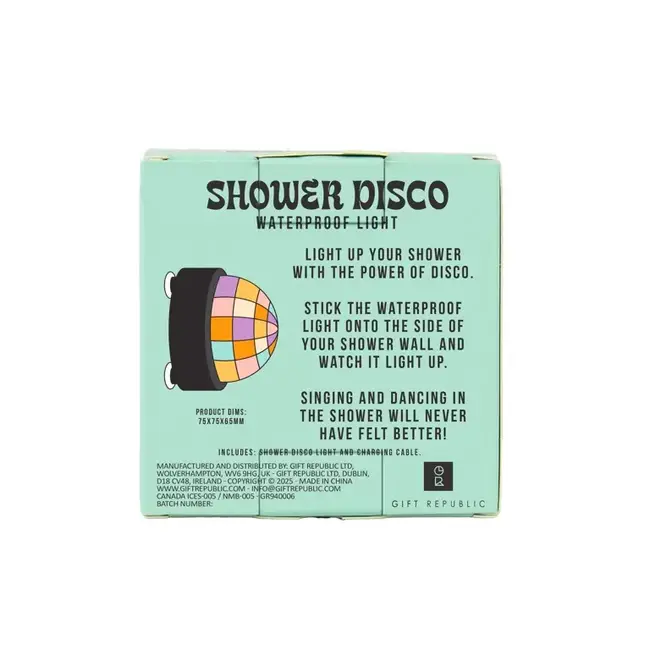 Gift Republic - Shower Disco Light - Douche Disco Licht - USB - oplaadbaar