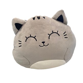 i-total Fluffy Cushion Grey Cat - sitting