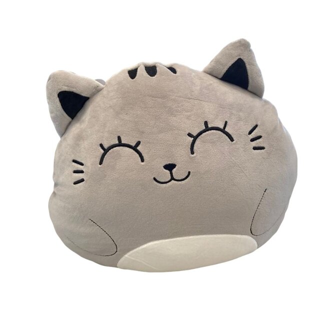 i-total Fluffy Cushion Grey Cat - sitting
