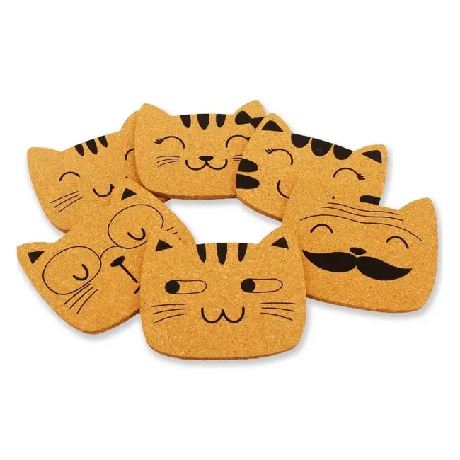 Winkee - Glasonderzetters Katten - kurk