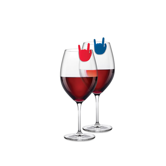 Winkee - Glasmarker Rock Hand - Satz von 8