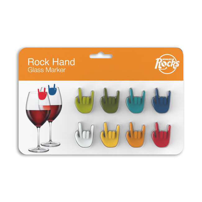 Winkee - Glass Markers Rock Hand - set of 8