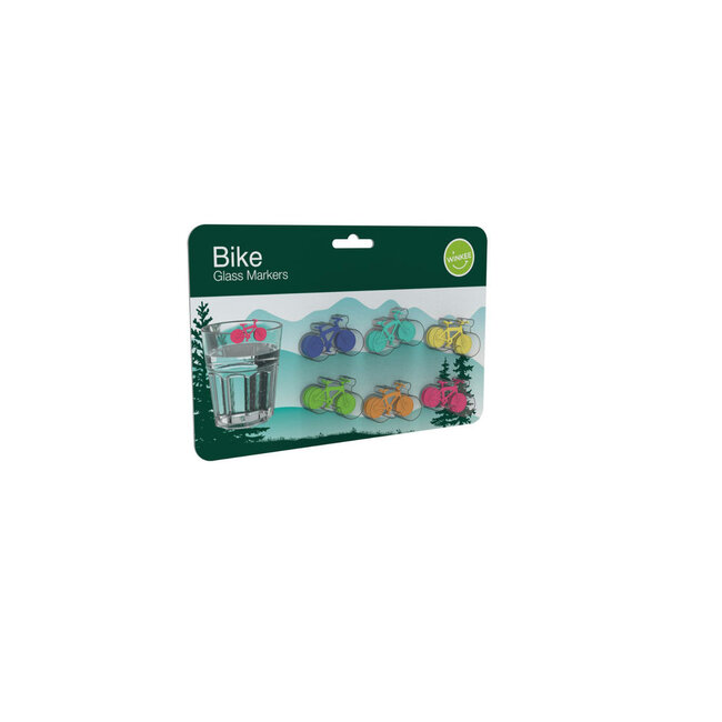 Winkee - Glass Markers Bike - set of 6