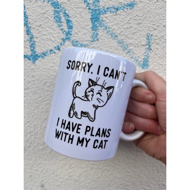 Urban Merch - Tasse Sorry I Can't, I Have Plans With My Cat