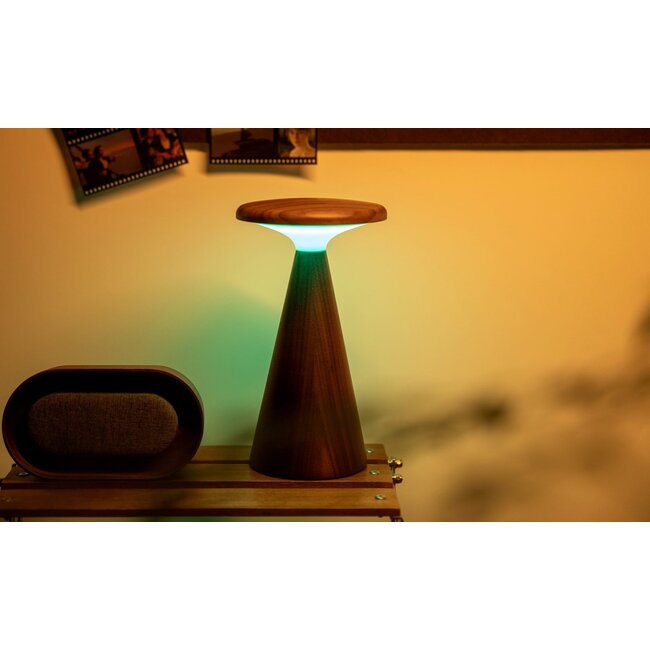 Gingko - Table Lamp Sylva - large - walnut - rechargeable