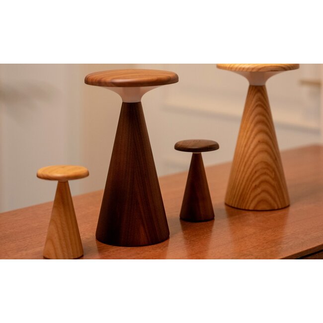 Gingko - Table Lamp Sylva - mini - walnut - rechargeable