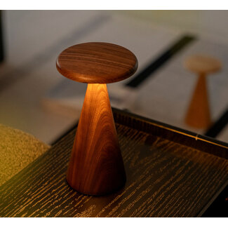 Gingko Lampe de Table Sylva - mini - noyer