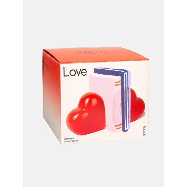 DOIY - Serre-Livres Love - Coeurs Rouges