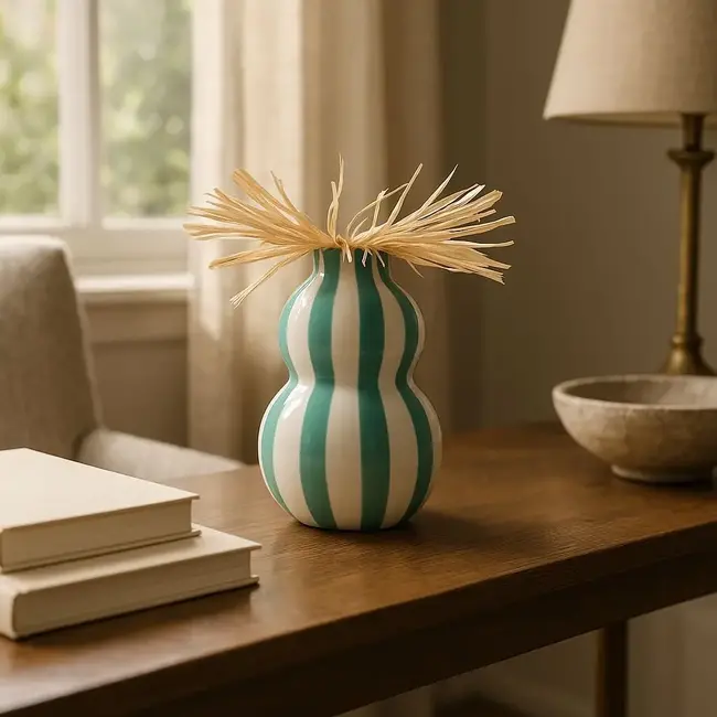 Que Rico - Vase Esperanza Rayas Bailarinas - green