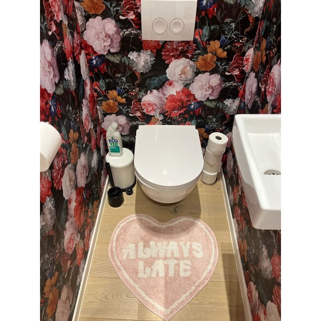 Flamingueo - Bath Mat Always Late - heart shaped