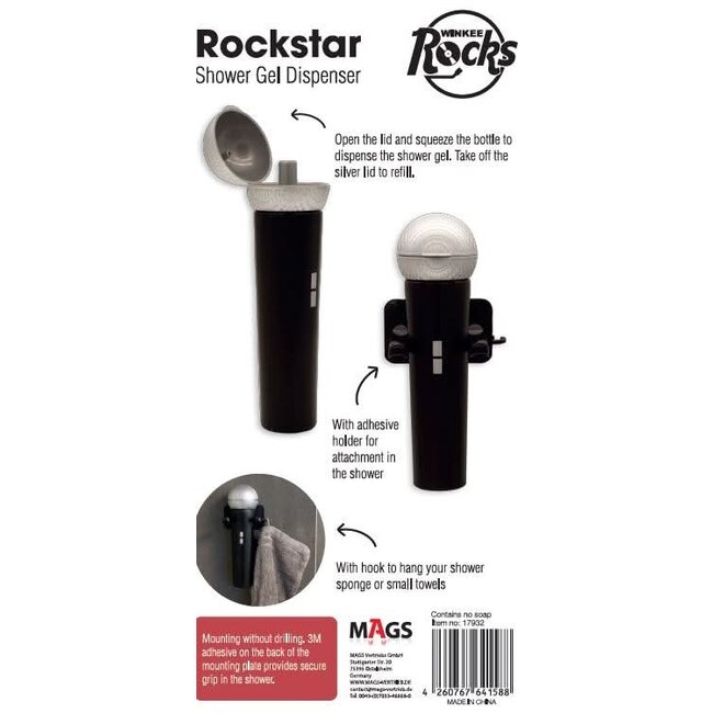Winkee - Douchegel-dispenser Rockstar