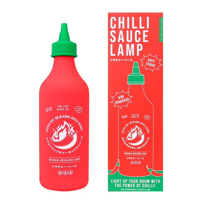 Gift Republic – Tischlampe Chili Sauce – wiederaufladbar über USB – soft touch