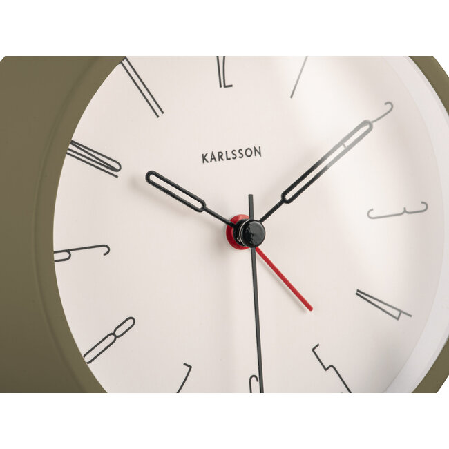 Karlsson - Alarm Clock Belle Numbers - moss green