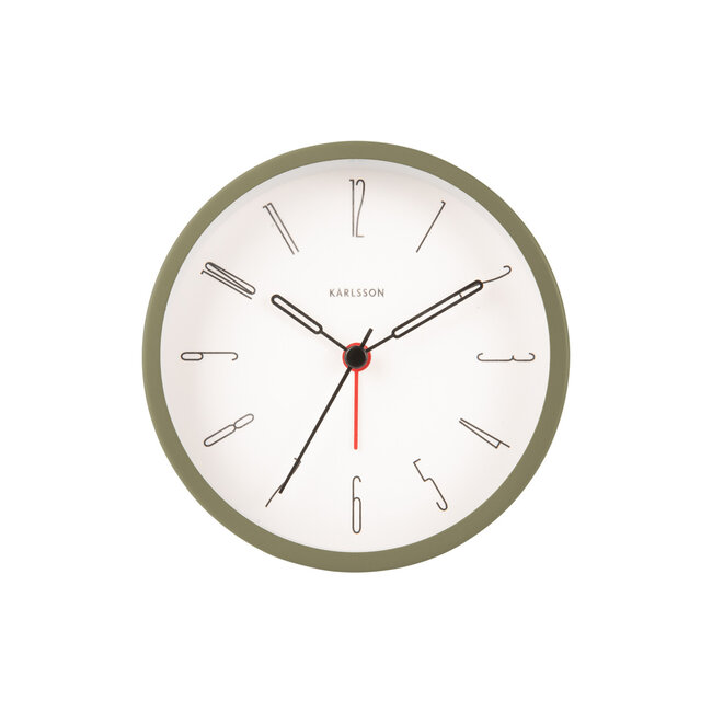 Karlsson - Wekker Belle Numbers - mosgroen