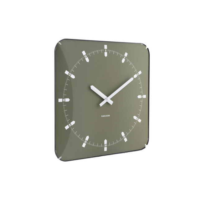 Karlsson - Wandklok Sucinto Dome Square - luxe groen