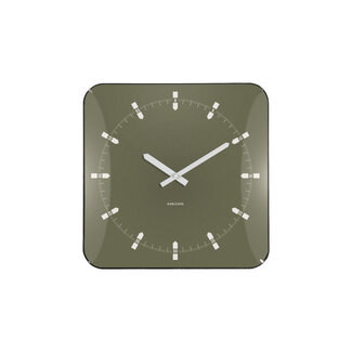 Karlsson Wanduhr Sucinto Dome Square - luxusgrün