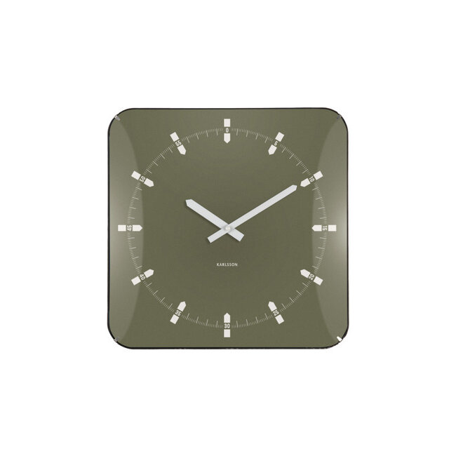 Karlsson Wanduhr Sucinto Dome Square - luxusgrün