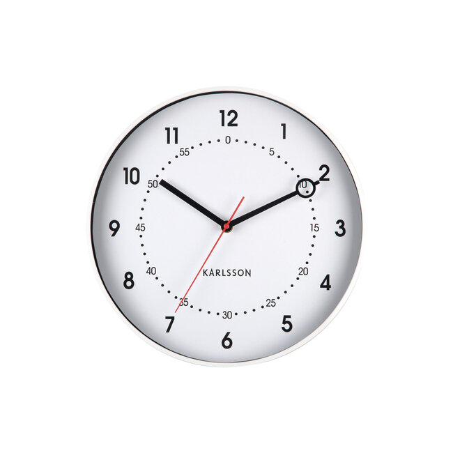 Karlsson - Wanduhr Fresco - weiß