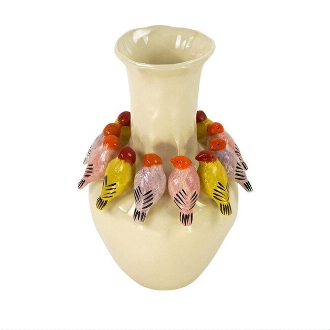 Werns - Werner Voß Vase avec Oiseaux - long cou