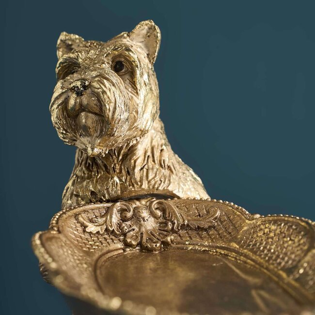 Werner Voß Werns - Beeld Hondjes met Serveerschaaltje - kaarthouder - H 17 cm