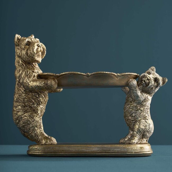 Werner Voß Werns - Figurine Chiens avec Plat de Service - Porte-Cartes - H 17 cm