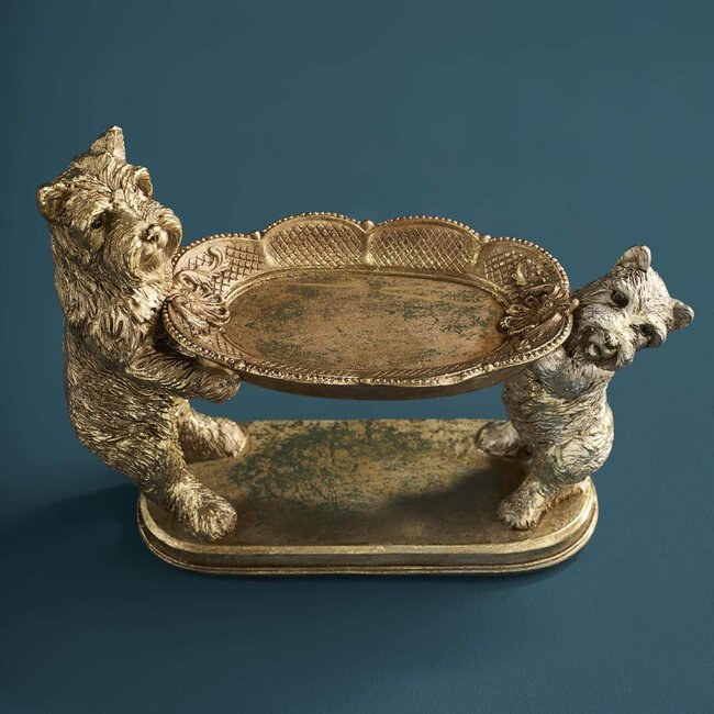 Werner Voß Werns - Figurine Dogs with Serving Dish - Card Holder - H 17 cm