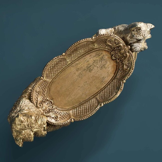 Werner Voß Werns - Figurine Chiens avec Plat de Service - Porte-Cartes - H 17 cm