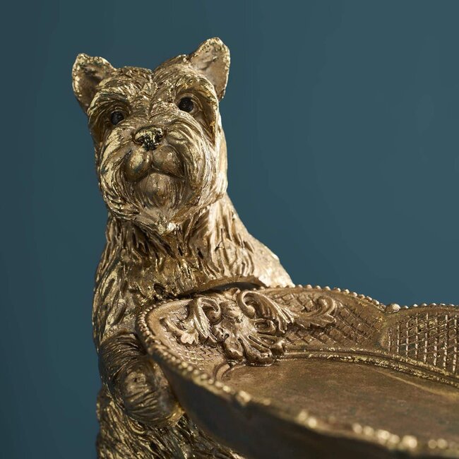 Werner Voß Werns - Beeld Hondjes met Serveerschaaltje - kaarthouder - H 17 cm