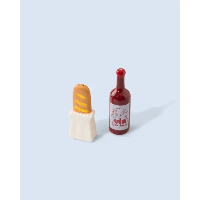 Fluid Market  - Salt and Pepper Shaker Baguette & Wine