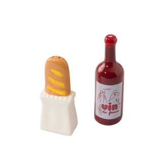 Fluid Market Salt and Pepper Shaker Baguette & Wine