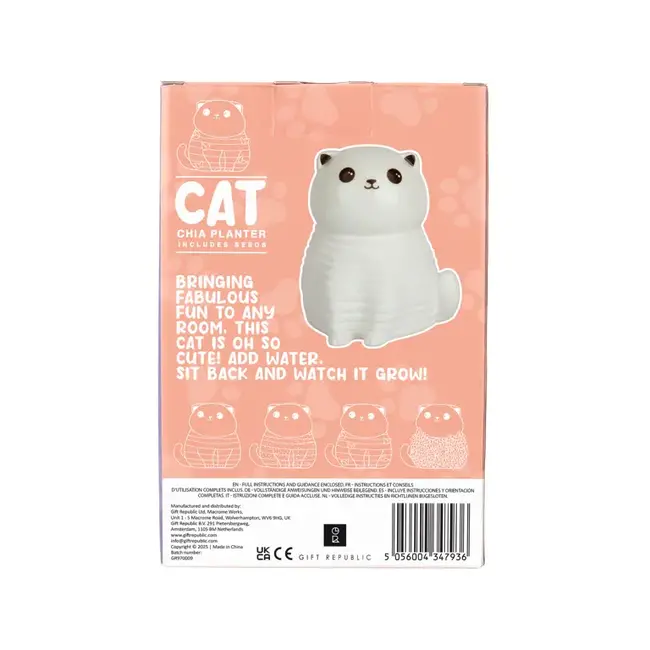 Gift Republic - Pflanztopf Katze - Anzuchtset mit Chiasamen