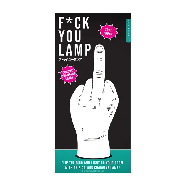 Gift Republic - Lampe de Table F*ck You - changement de couleur - rechargeable par USB - soft touch
