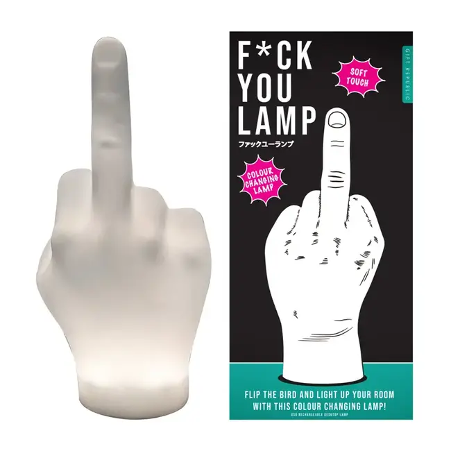 Gift Republic - Lampe de Table F*ck You - changement de couleur - rechargeable par USB - soft touch
