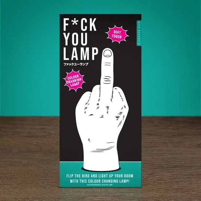 Gift Republic - Tischlampe F*ck You - Farbwechsel - USB wiederaufladbar - soft touch