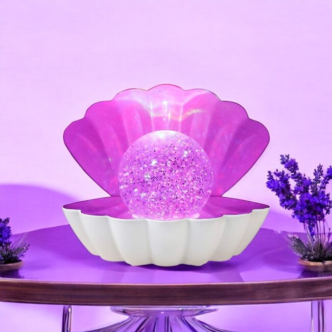 i-total - Glitter Schelp Lamp - colour changing