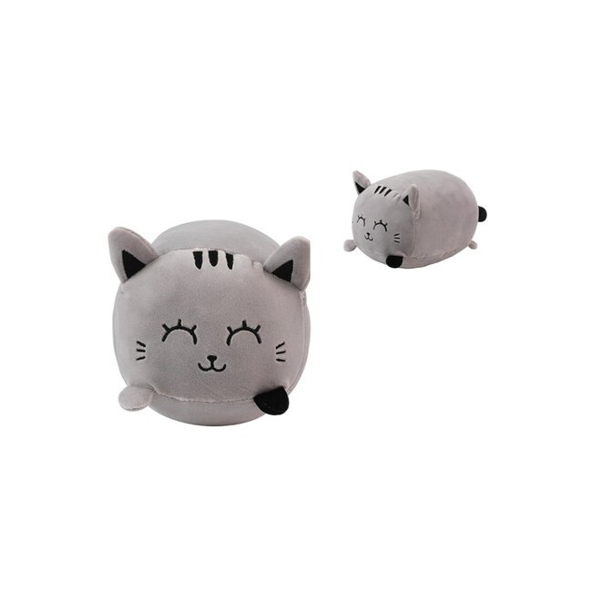 i-total Mini Fluffy Cushion Grey Cat
