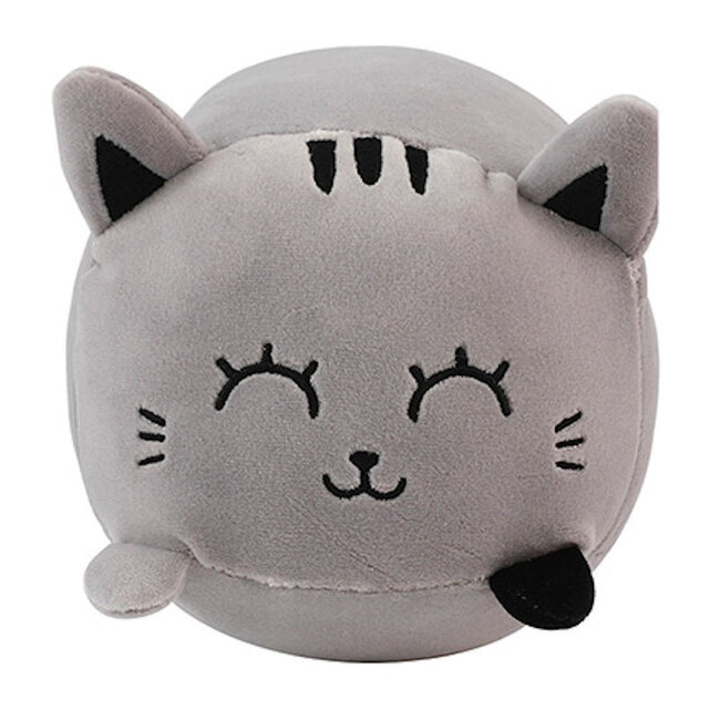 i-total - Mini Fluffy Cushion Grey Cat