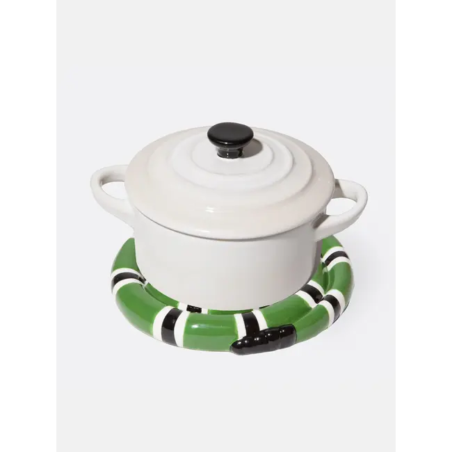 DOIY - Topfuntersetzer Grüne Schlange - Keramik