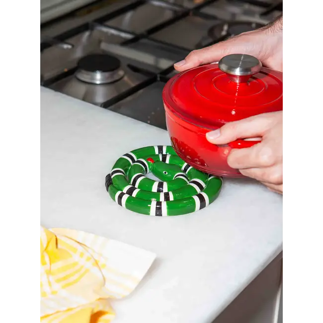 DOIY - Topfuntersetzer Grüne Schlange - Keramik