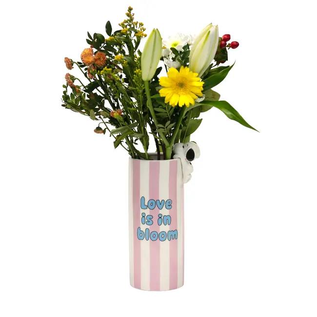 Blogo Design - Vase Snoopy Love Is In Bloom - purple