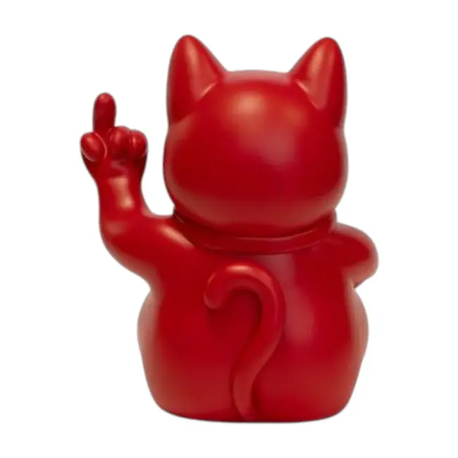 Blogo Design - Beeld Naughty Lucky Cat Maneki - large - rood