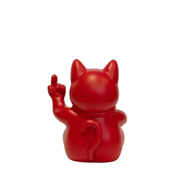 Blogo Design - Figurine Chat Porte-bonheur Maneki Coquin - small - rouge