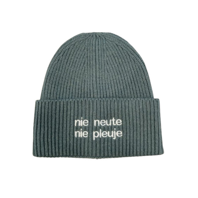 Urban Merch - Beanie Nie Neute Nie Pleuje - Attitude Muts in Gents Dialect - petrol (blauw-groen)