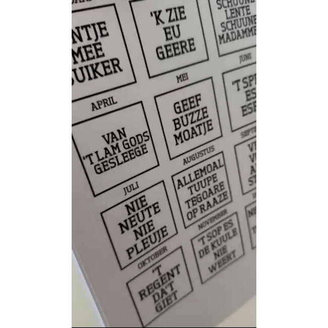 Urban Merch - Birthday Calendar in the Ghent dialect