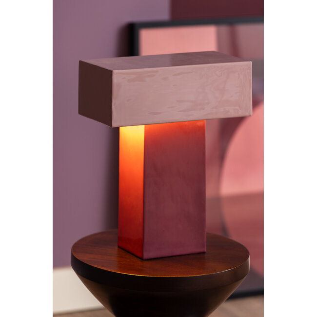 Leitmotiv - Lampe de Table Grato Recto - rose pâle