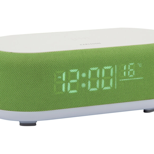 Karlsson - Wekker Vogue met Telefoonoplader en Bluetooth - groen