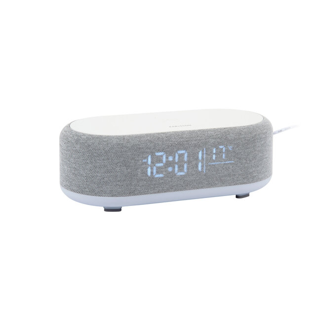 Karlsson - Alarm Clock Vogue with Phone Charger and Bluetooth Speaker - grey