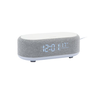 Karlsson Alarm Clock Vogue with Phone Charger & Speaker - grey