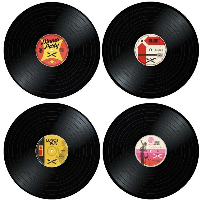 Placemats Vinylplaat - Tafelonderleggers LP - set van 4