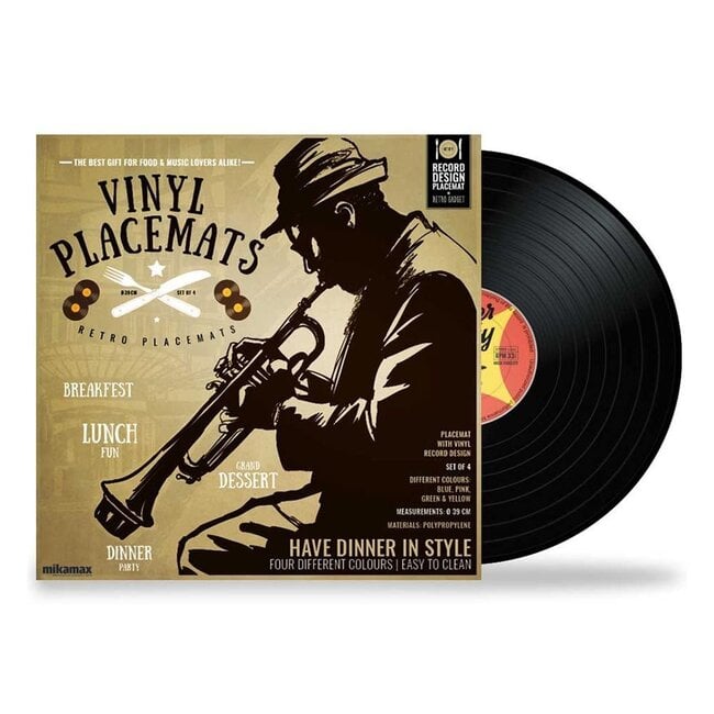 Placemats Vinylplaat - Tafelonderleggers LP - set van 4